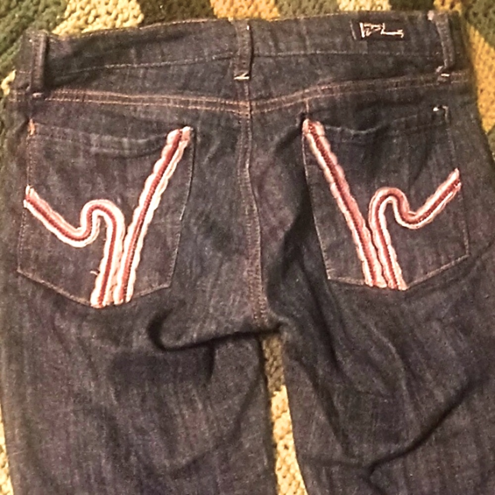COH CROCHET "h" STRETCH LOW WAIST BOOTCUT 26 EUC